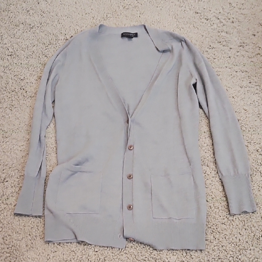 Womens's Gray Cardigan Sweater Merino Wool